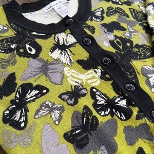 Funky Butterfly Cardigan Hope and Rebirth Vintage Sweater Retro Colors